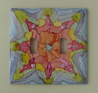 Double Switch Plate, funky pattern, needs a good home